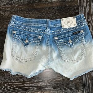 Miss Me Blue and White Ombre Jean Shorts